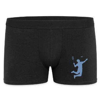 Conception minimaliste de silhouettes de badminton - Boxer Homme - noir - Devant