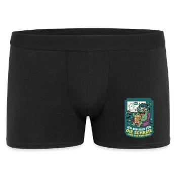 Horror Kino Schreien Popcorn Spruch - Männer Boxer Shorts - Schwarz - Vorne