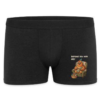 Lustiger Spruch Huhn Häkelt - Männer Boxer Shorts - Schwarz - Vorne