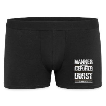 Männer haben auch Gefühle – Lustiger Humor Spruch  - Männer Boxer Shorts - Schwarz - Vorne