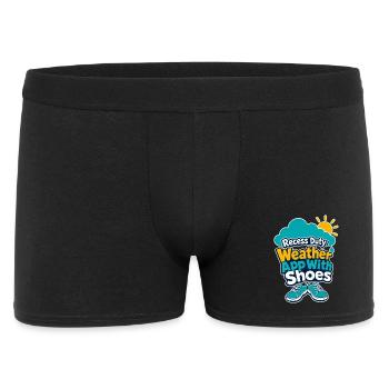 Application météo pour enseignant de service en récré avec humour de chaussures - Boxer Homme - noir - Devant