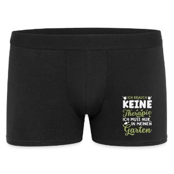 Keine Therapie Mein Garten - Männer Boxer Shorts - Schwarz - Vorne