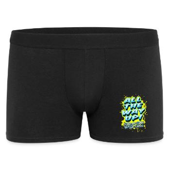 All The Way Up - Step By Step To Success - Männer Boxer Shorts - Schwarz - Vorne