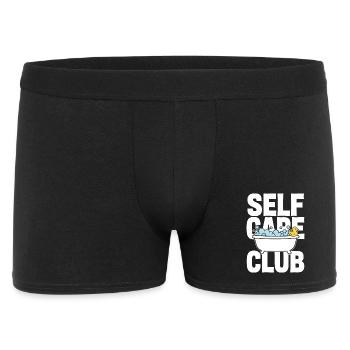Self Care Club mit Schaumbad und Ente - Männer Boxer Shorts - Schwarz - Vorne