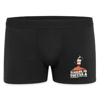 Kaffee für fragwürdige Entscheidungen - Männer Boxer Shorts - Schwarz - Vorne