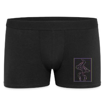 Embrasser des bouches dans un cadre arc-en-ciel - Boxer Homme - noir - Devant
