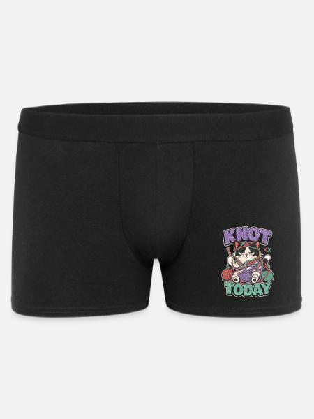 Knot Today Katze mit Wolle - Männer Boxer Shorts - Schwarz