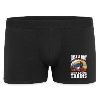 Un garçon qui aime les trains Chemin de fer - Boxer Homme - noir - Devant