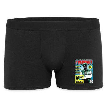 The Verdict Issue 01 Realness - Hip Hop Statement - Männer Boxer Shorts - Schwarz - Vorne