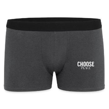 Choose Peace Bold Typographic - Men's Boxer Shorts - charcoal grey - Front