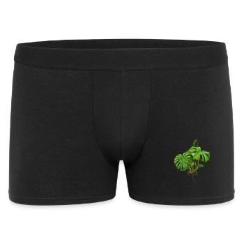 Monstera - Fensterblatt - Männer Boxer Shorts - Schwarz - Vorne