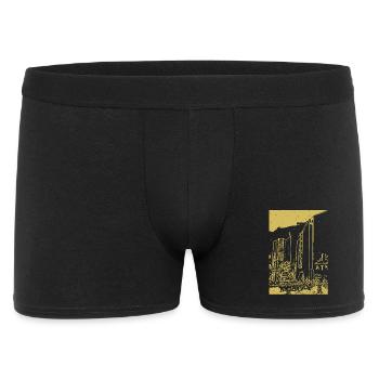 Goldene Stadtsilhouette Nacht - Männer Boxer Shorts - Schwarz - Vorne