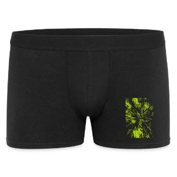 Abstrakte Linien / grün / Linie / Trend / Muster - Männer Boxer Shorts - Schwarz - Vorne
