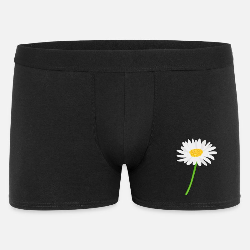 Flower daisy with stem - Men's Boxer Shorts - black