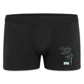 Nadel & Faden halten die Seele zusammen - blau - Männer Boxer Shorts - Schwarz - Vorne