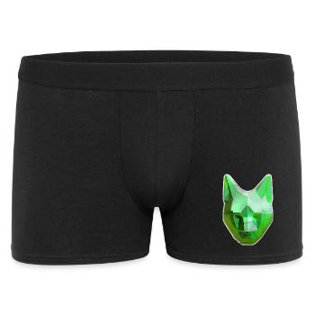 Grüner Kristallkatze - Männer Boxer Shorts - Schwarz - Vorne