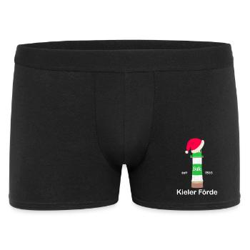 Weihnachten, Leuchtturm Bülk, Kieler Förde, Ostsee - Männer Boxer Shorts - Schwarz - Vorne