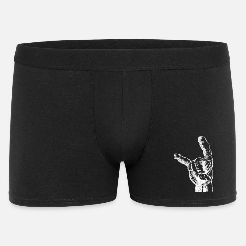 Headbanger´s Hand - Männer Boxer Shorts - Schwarz