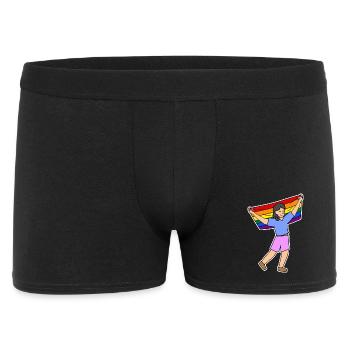Défilé Drapeau arc-en-ciel gay de droite LGBT - Boxer Homme - noir - Devant