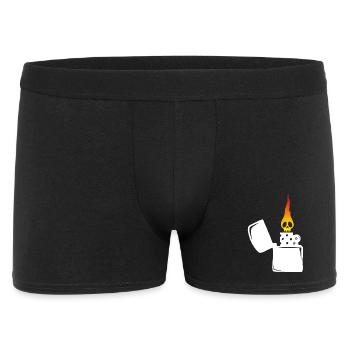 flaming skull and white lighter - Men's Boxer Shorts - black - Front