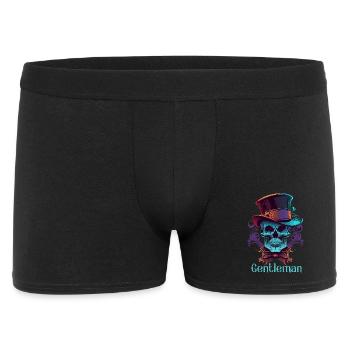 Gentleman Skull Top Hat Graphic - Men's Boxer Shorts - black - Front