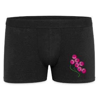 Geometric Pink Orchid Blossom – Modern Floral Art - Men's Boxer Shorts - black - Front