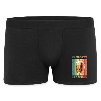 Bier - Männer Boxer Shorts - Schwarz - Vorne