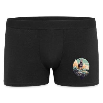 Mythical mountain goat on Flyerfelsen - Men's Boxer Shorts - black - Front