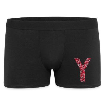 Buchstabe Y - Küsse T-Shirt und Geschenke - Männer Boxer Shorts - Schwarz - Vorne