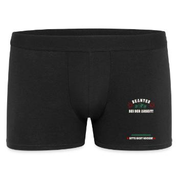 Schlafender Beamter - Männer Boxer Shorts - Schwarz - Vorne