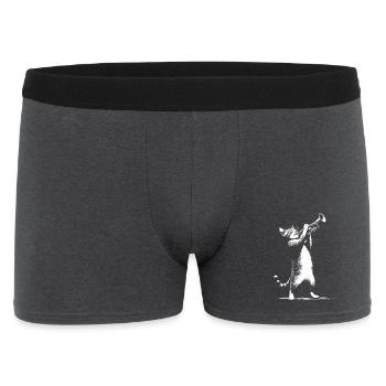Chat avec trompette - Boxer Homme - charbon - Devant