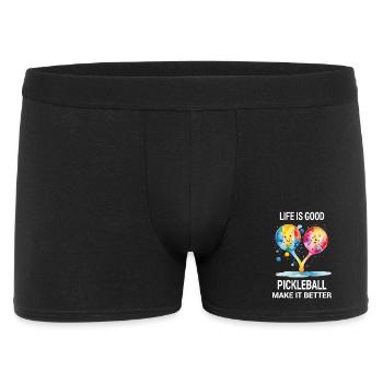 Life is Good. Pickleball Make it Better - Men's Boxer Shorts - black - Front