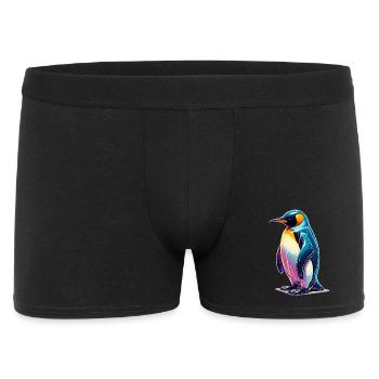 Pinguin - Männer Boxer Shorts - Schwarz - Vorne