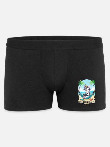 Einhorn mit Buch - Männer Boxer Shorts - Schwarz