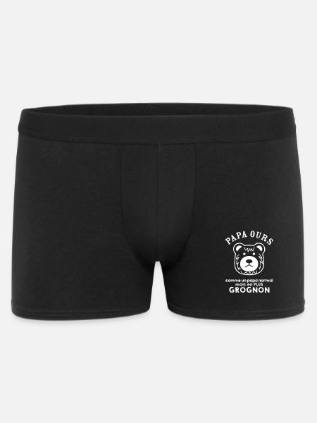 Papa ours grognon - Boxer Homme - noir