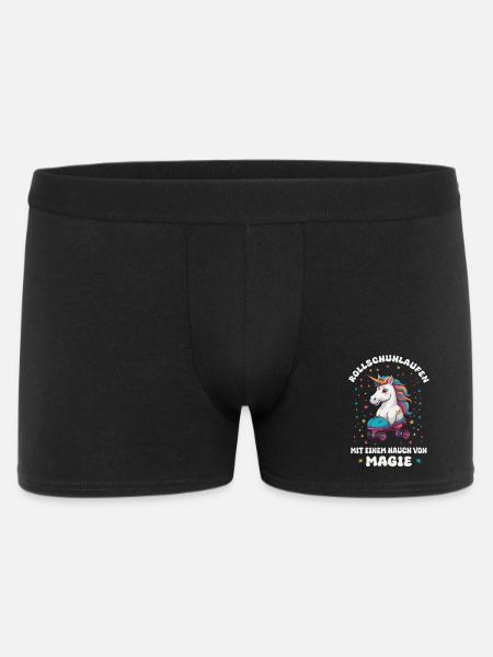 Einhorn Rollschuhlaufen - Männer Boxer Shorts - Schwarz