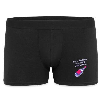 Kann Spuren von Wein enthalten | Lustige Sprüche - Männer Boxer Shorts - Schwarz - Vorne