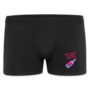 Kann Spuren von Wein enthalten | Lustige Sprüche - Männer Boxer Shorts - Schwarz - Vorne