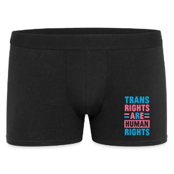 Mois de la fierté LGBTQ - Les droits des trans sont des droits de la personne - Boxer Homme - noir - Devant