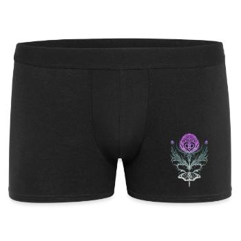 Distel mit Schmetterling Mutterknoten - Männer Boxer Shorts - Schwarz - Vorne