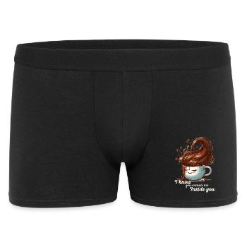 Kaffee Tasse witzig Geschenk - Männer Boxer Shorts - Schwarz - Vorne