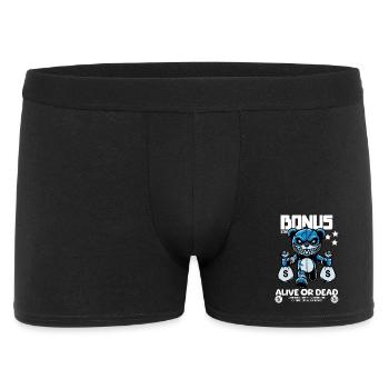 Bonus Bär – Gesucht: Lebendig oder Tot - Männer Boxer Shorts - Schwarz - Vorne