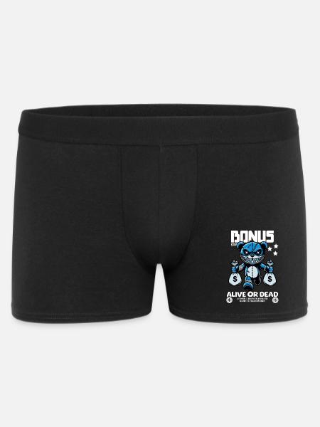 Bonus Bär – Gesucht: Lebendig oder Tot - Männer Boxer Shorts - Schwarz