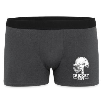 Boys Cricket - Men's Boxer Shorts - charcoal grey - Front