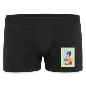 Abstrakte Farbflächen Komposition - Männer Boxer Shorts - Schwarz - Vorne