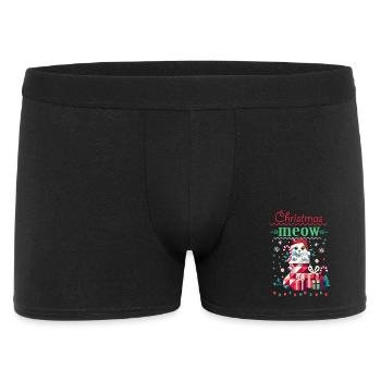 Chat espiègle en bas - Style de Noël laid - Boxer Homme - noir - Devant