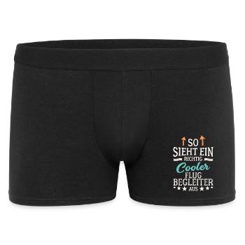 So sieht ein richtig cooler Flugbegleiter aus - Männer Boxer Shorts - Schwarz - Vorne