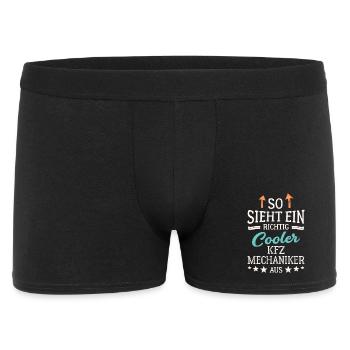 So sieht ein richtig cooler KFZ Mechaniker aus - Männer Boxer Shorts - Schwarz - Vorne