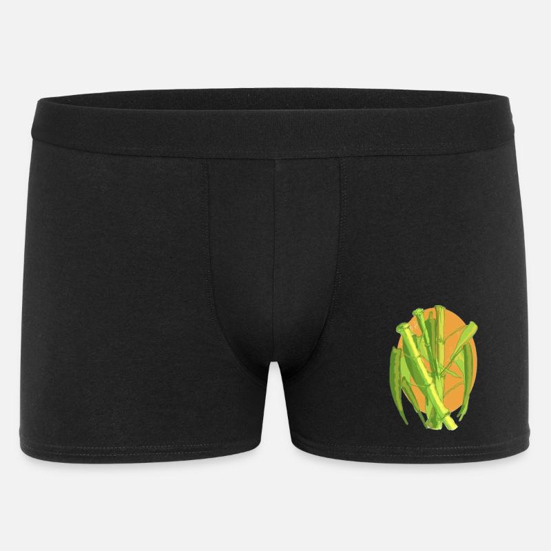 Bambus-Botanischer Ausbruch - Männer Boxer Shorts - Schwarz