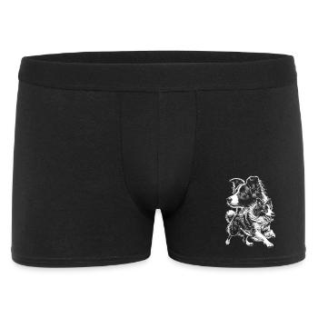 Border Collie Portrait in Photorealistic Style - Men's Boxer Shorts - black - Front